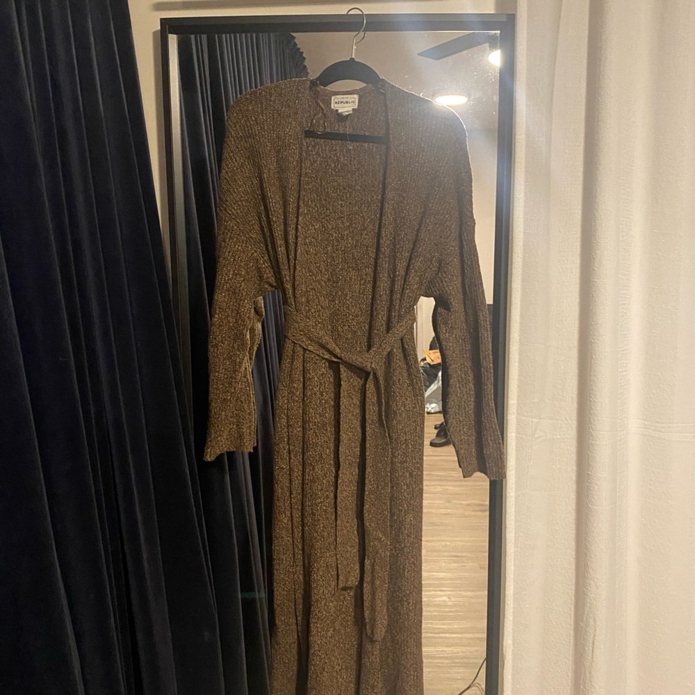 For The Republic Brown Knit Cardigan